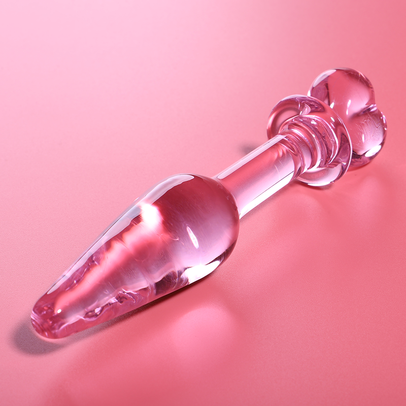 NEBULA SERIES BY IBIZA - MODELLO 7 PLUG ANALE VETRO BOROSILICATO ROSA 13.5 CM -O- 3 CM – Tappi anali