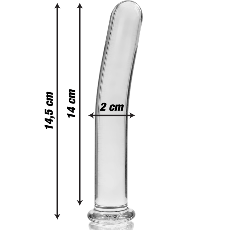 NEBULA SERIES BY IBIZA - MODELLO 8 DILDO IN VETRO BOROSILICATO TRASPARENTE 14.5 CM -O- 2 CM – Falli senza vibrazioni – foto 3
