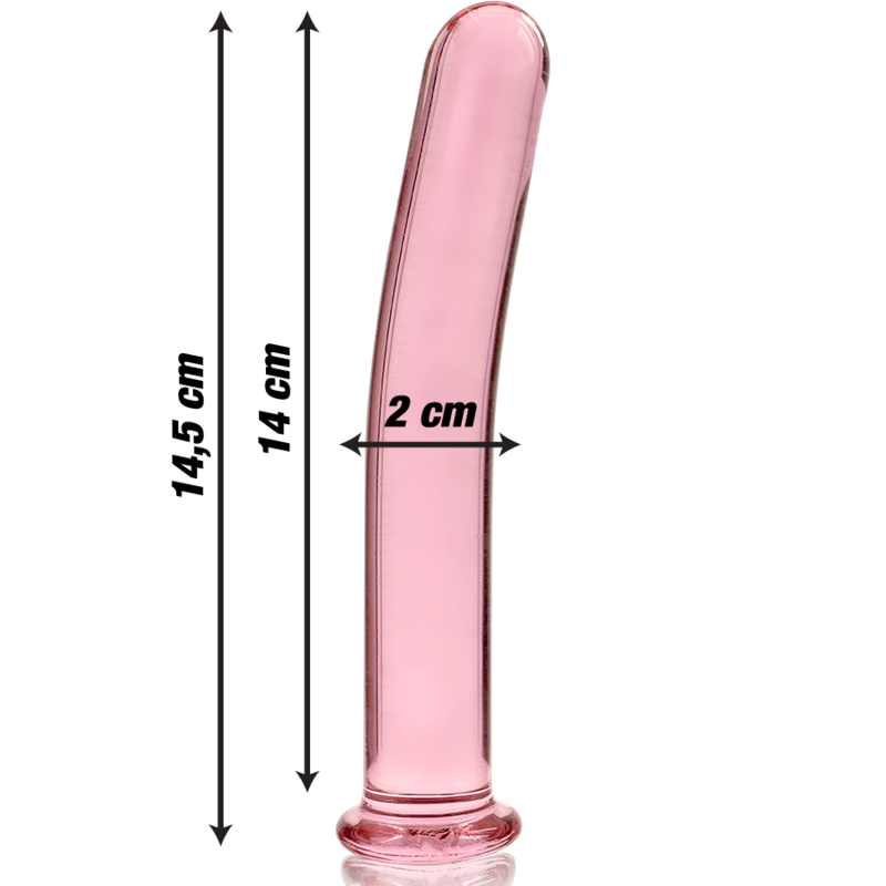 NEBULA SERIES BY IBIZA - MODELLO 8 DILDO IN VETRO BOROSILICATO ROSA 14.5 CM -O- 2 CM – Falli senza vibrazioni – foto 3
