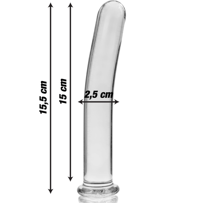 NEBULA SERIES BY IBIZA - MODELLO 9 DILDO IN VETRO BOROSILICATO TRASPARENTE 15.5 CM -O- 2.5 CM – Falli senza vibrazioni – foto 3