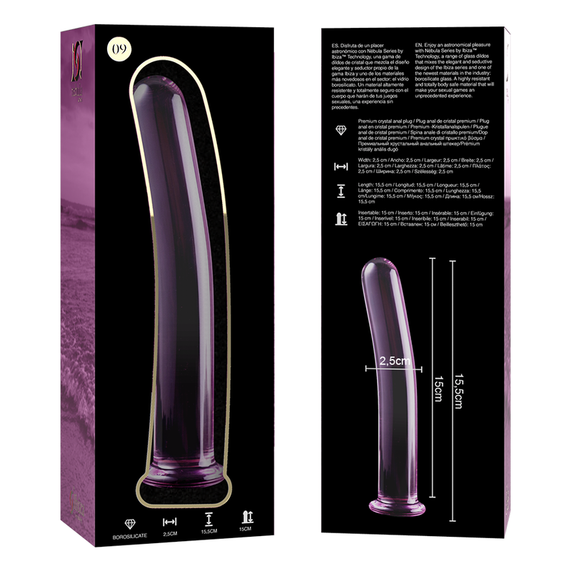 NEBULA SERIES BY IBIZA - MODELLO 9 DILDO IN VETRO BOROSILICATO ROSA 15.5 CM -O- 2.5 CM – Falli senza vibrazioni – foto 6