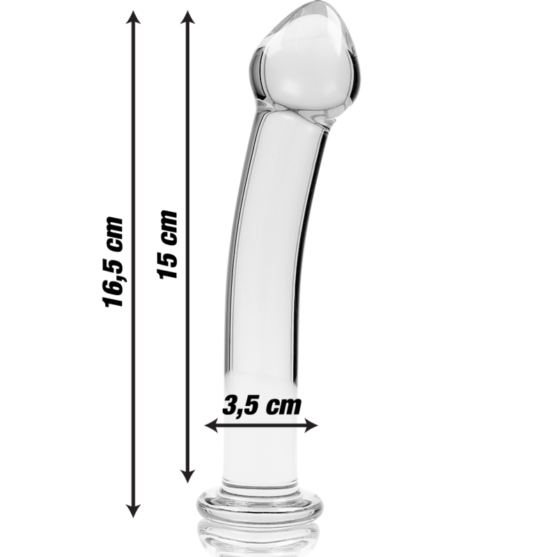 NEBULA SERIES BY IBIZA - MODELLO 11 DILDO IN VETRO BOROSILICATO TRASPARENTE 16 CM -O- 3 CM – Falli senza vibrazioni – foto 3