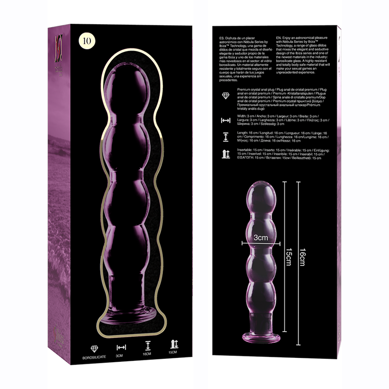 NEBULA SERIES BY IBIZA - MODELLO 10 DILDO IN VETRO BOROSILICATO ROSA 16.5 CM -O- 3.5 CM – Falli senza vibrazioni – foto 6