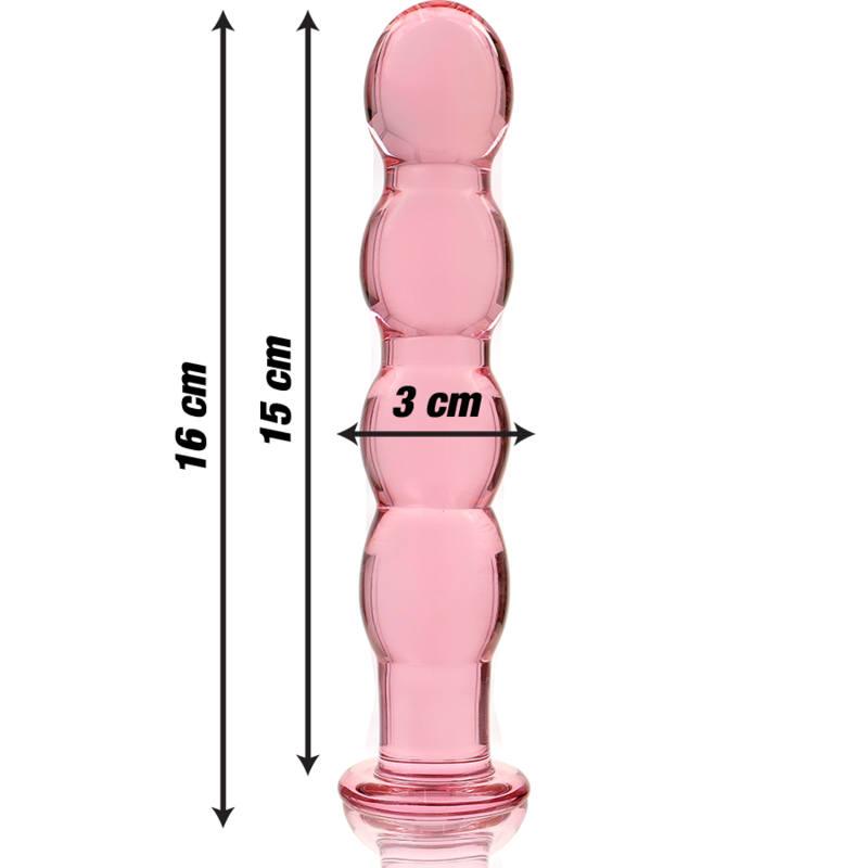 NEBULA SERIES BY IBIZA - MODELLO 10 DILDO IN VETRO BOROSILICATO ROSA 16.5 CM -O- 3.5 CM – Falli senza vibrazioni – foto 3