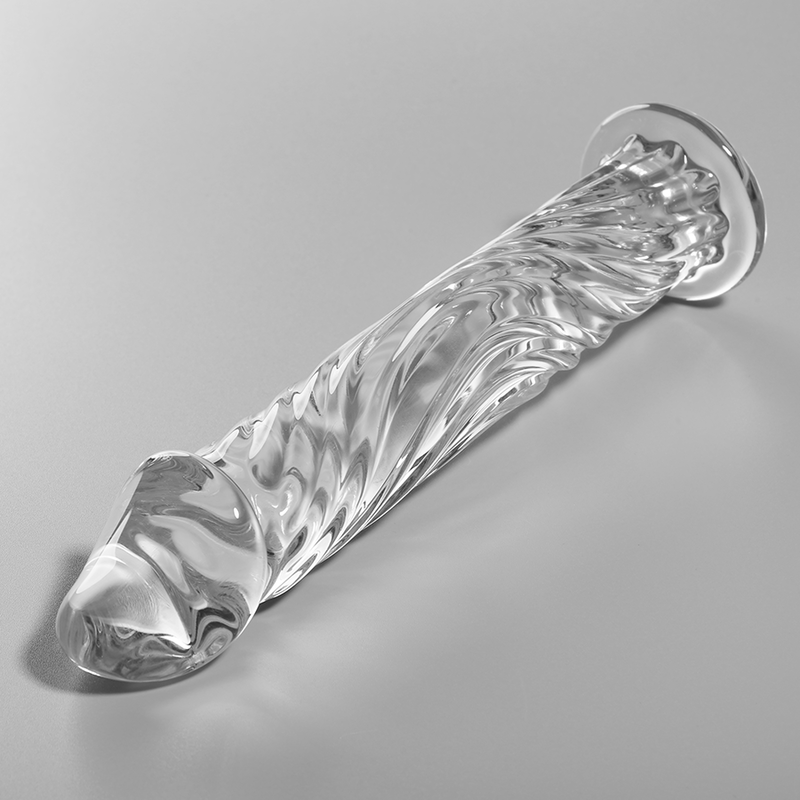 NEBULA SERIES BY IBIZA - MODELLO 12 DILDO IN VETRO BOROSILICATO TRASPARENTE 17 CM -O- 3.5 CM – Falli senza vibrazioni