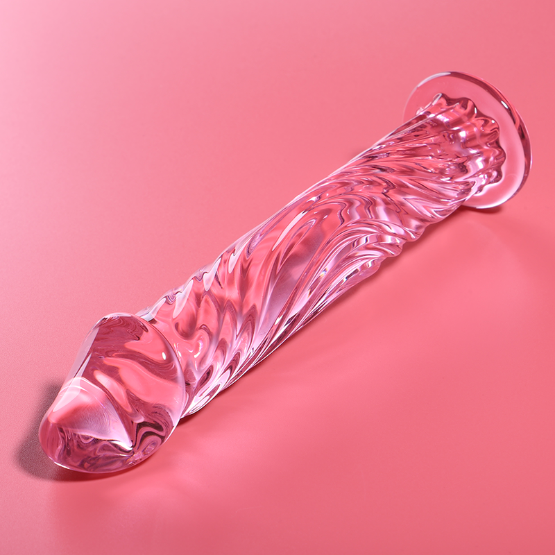 NEBULA SERIES BY IBIZA - MODELLO 12 DILDO IN VETRO BOROSILICATO ROSA 17 CM -O- 3.5 CM – Falli senza vibrazioni