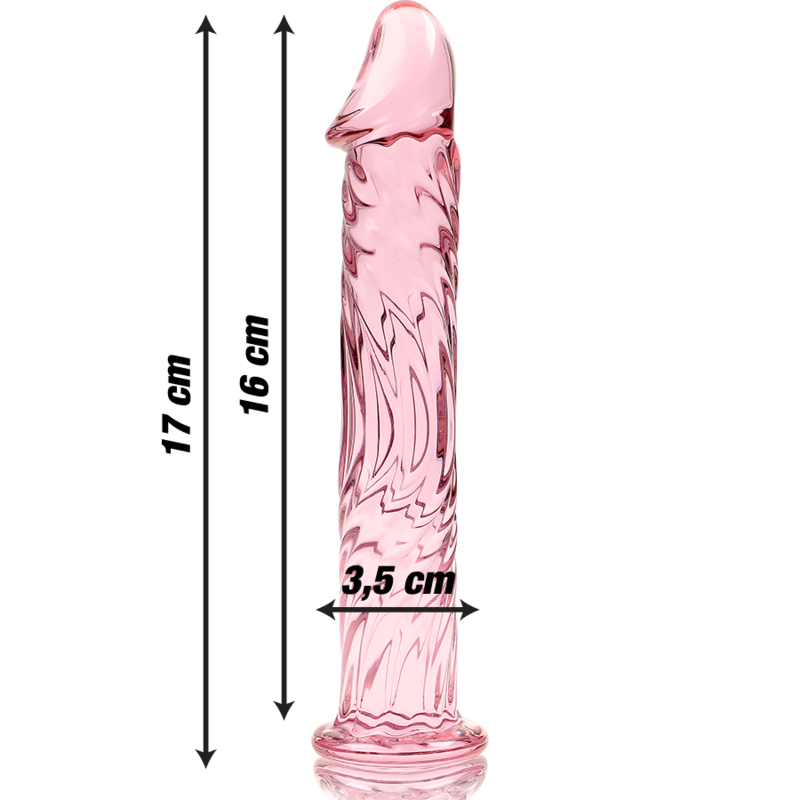 NEBULA SERIES BY IBIZA - MODELLO 12 DILDO IN VETRO BOROSILICATO ROSA 17 CM -O- 3.5 CM – Falli senza vibrazioni – foto 3