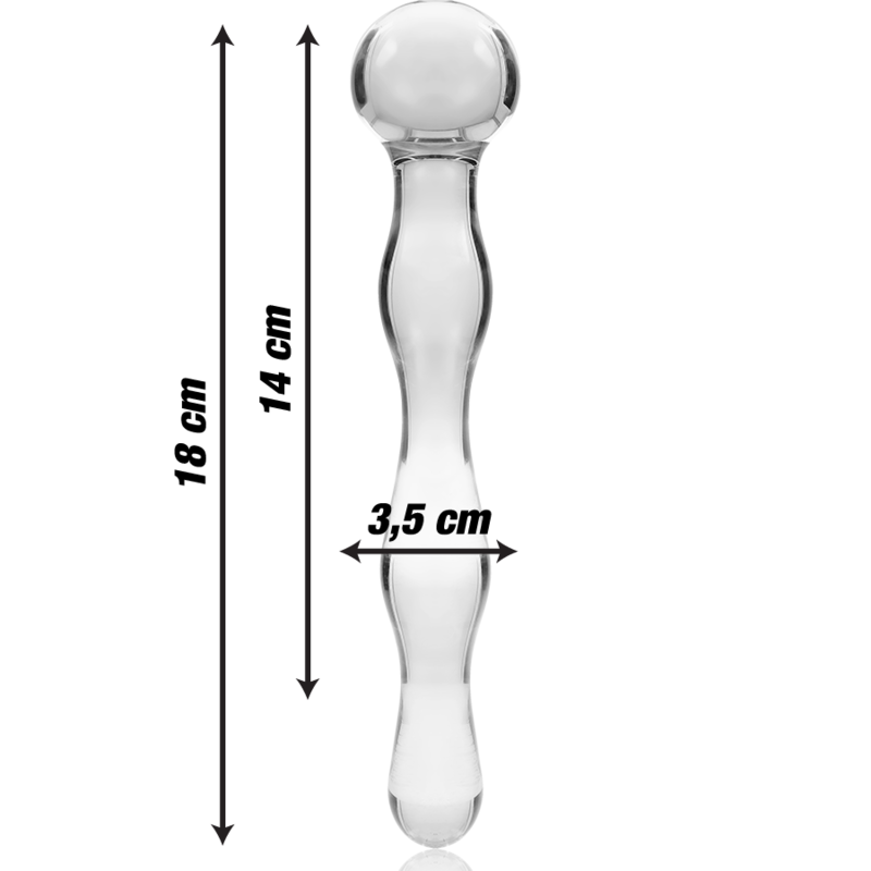 NEBULA SERIES BY IBIZA - MODELLO 13 DILDO IN VETRO BOROSILICATO TRASPARENTE 18 CM -O- 3.5 CM – Falli senza vibrazioni – foto 3