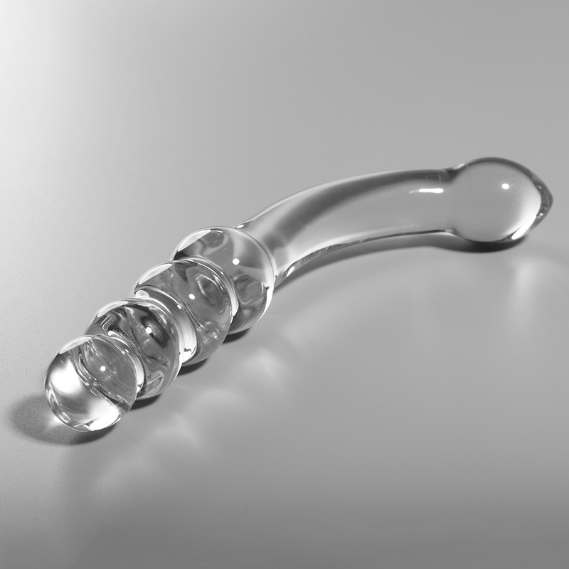 NEBULA SERIES BY IBIZA - MODELLO 14 DILDO IN VETRO BOROSILICATO TRASPARENTE 18.5 CM -O- 3 CM – Falli senza vibrazioni