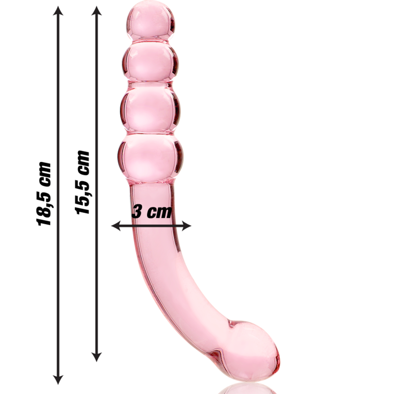 NEBULA SERIES BY IBIZA - MODELLO 14 DILDO IN VETRO BOROSILICATO ROSA 18.5 CM -O- 3 CM – Falli senza vibrazioni – foto 3