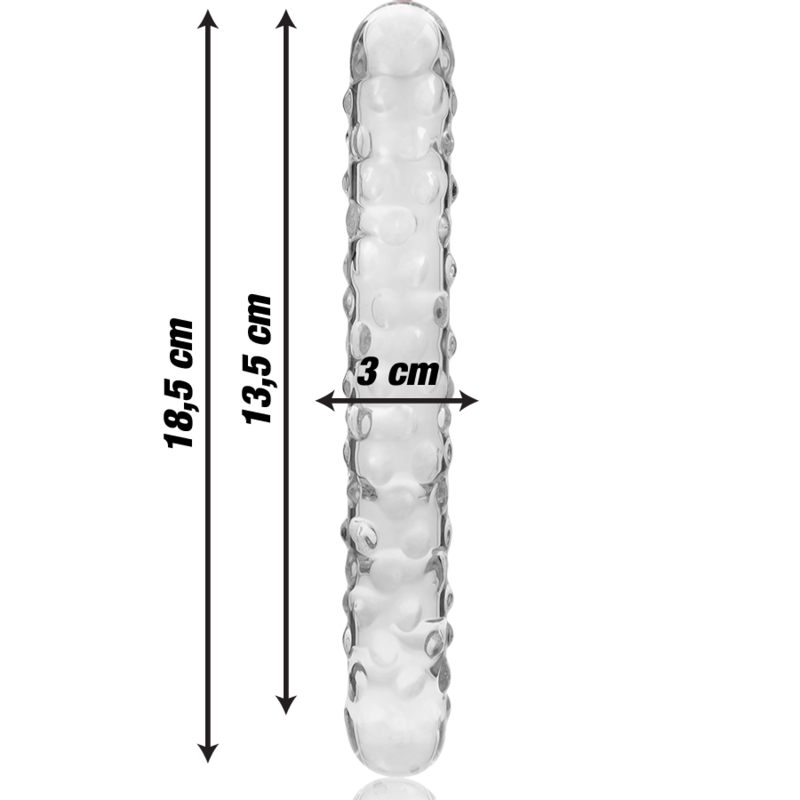 NEBULA SERIES BY IBIZA - MODELLO 15 DILDO IN VETRO BOROSILICATO TRASPARENTE 18.5 CM -O- 3 CM – Falli senza vibrazioni – foto 3
