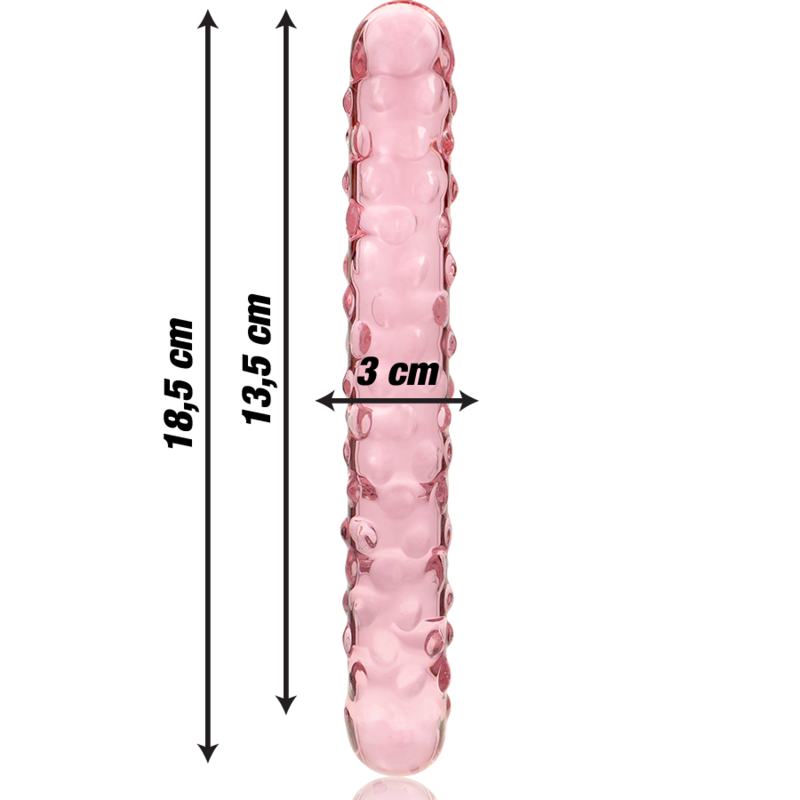 NEBULA SERIES BY IBIZA - MODELLO 15 DILDO IN VETRO BOROSILICATO ROSA 18.5 CM -O- 3 CM – Falli senza vibrazioni – foto 3