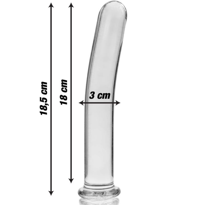 NEBULA SERIES BY IBIZA - MODELLO 17 DILDO IN VETRO BOROSILICATO TRASPARENTE 18.5 CM -O- 3 CM – Falli senza vibrazioni – foto 3