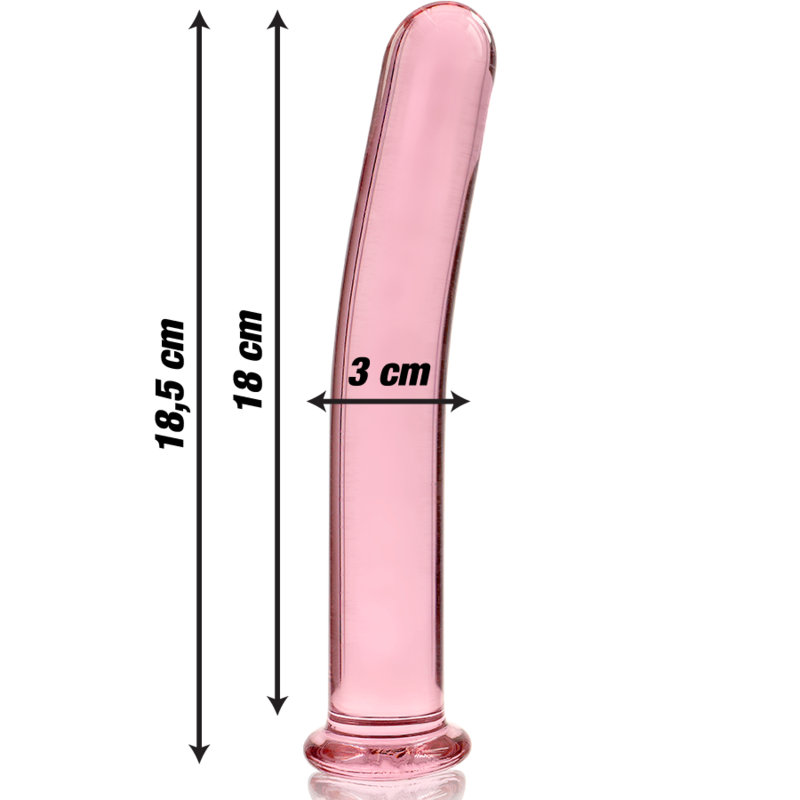 NEBULA SERIES BY IBIZA - MODELLO 17 DILDO IN VETRO BOROSILICATO ROSA 18.5 CM -O- 3 CM – Falli senza vibrazioni – foto 3