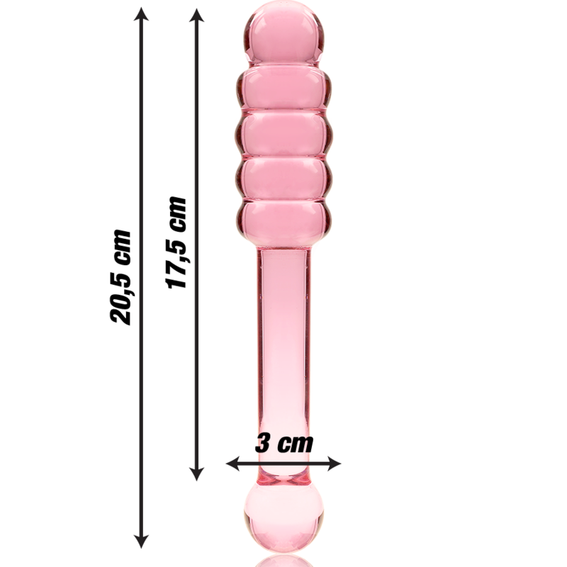 NEBULA SERIES BY IBIZA - MODELLO 20 DILDO IN VETRO BOROSILICATO ROSA 20.5 CM -O- 3 CM – Falli senza vibrazioni – foto 3