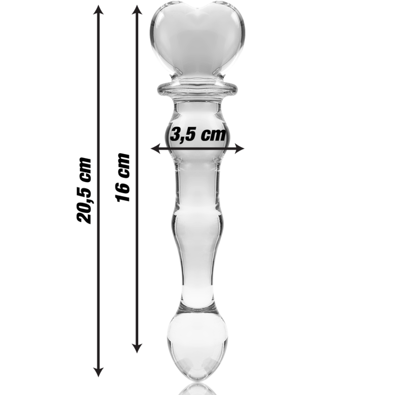 NEBULA SERIES BY IBIZA - MODELLO 21 DILDO IN VETRO BOROSILICATO TRASPARENTE 20.5 CM -O- 3.5 CM – Falli senza vibrazioni – foto 3