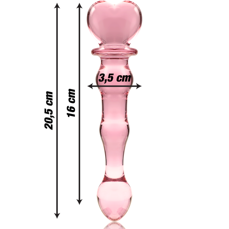 NEBULA SERIES BY IBIZA - MODELLO 21 DILDO IN VETRO BOROSILICATO ROSA 20.5 CM -O- 3.5 CM – Falli senza vibrazioni – foto 3