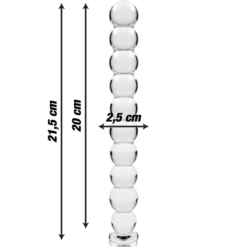 NEBULA SERIES BY IBIZA - MODELLO 22 DILDO IN VETRO BOROSILICATO TRASPARENTE 21.5 CM -O- 2.5 CM – Falli senza vibrazioni – foto 3