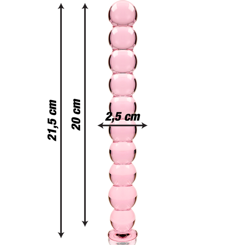 NEBULA SERIES BY IBIZA - MODELLO 22 DILDO IN VETRO BOROSILICATO ROSA 21.5 CM -O- 2.5 CM – Falli senza vibrazioni – foto 3