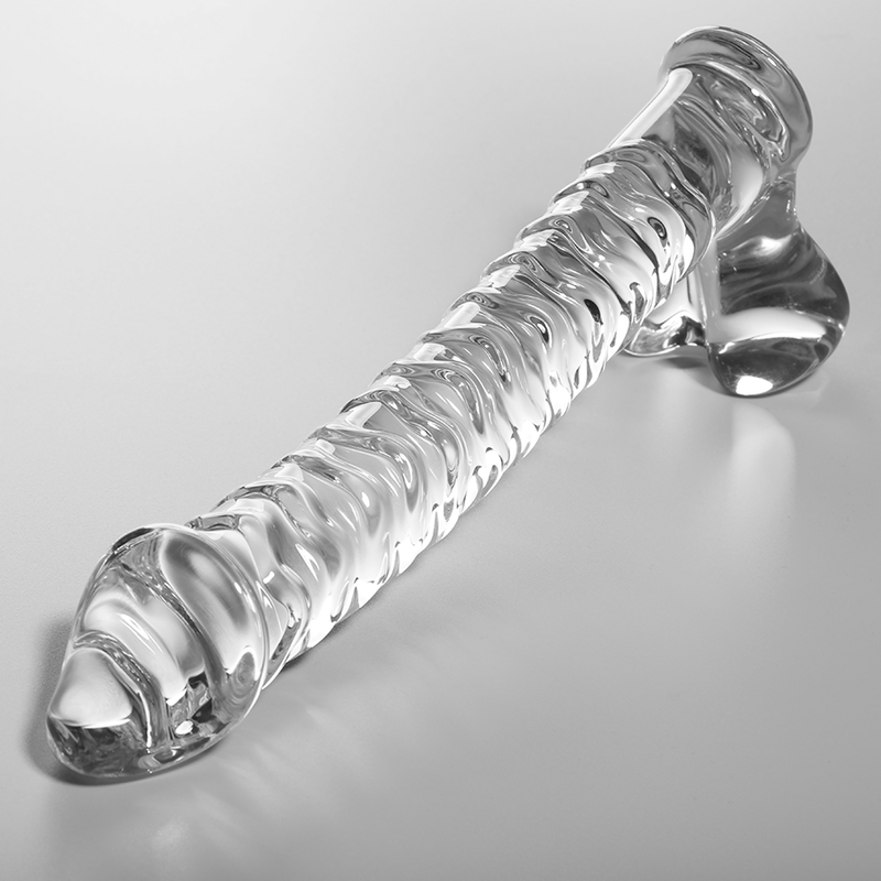 NEBULA SERIES BY IBIZA - MODELLO 23 DILDO IN VETRO BOROSILICATO TRASPARENTE 21.5 CM -O- 4 CM – Falli senza vibrazioni