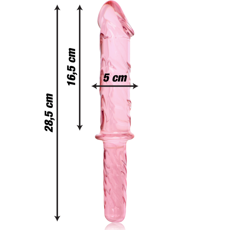 NEBULA SERIES BY IBIZA - MODELLO 24 DILDO IN VETRO BOROSILICATO ROSA 28.5 CM -O- 5 CM – Falli senza vibrazioni – foto 3