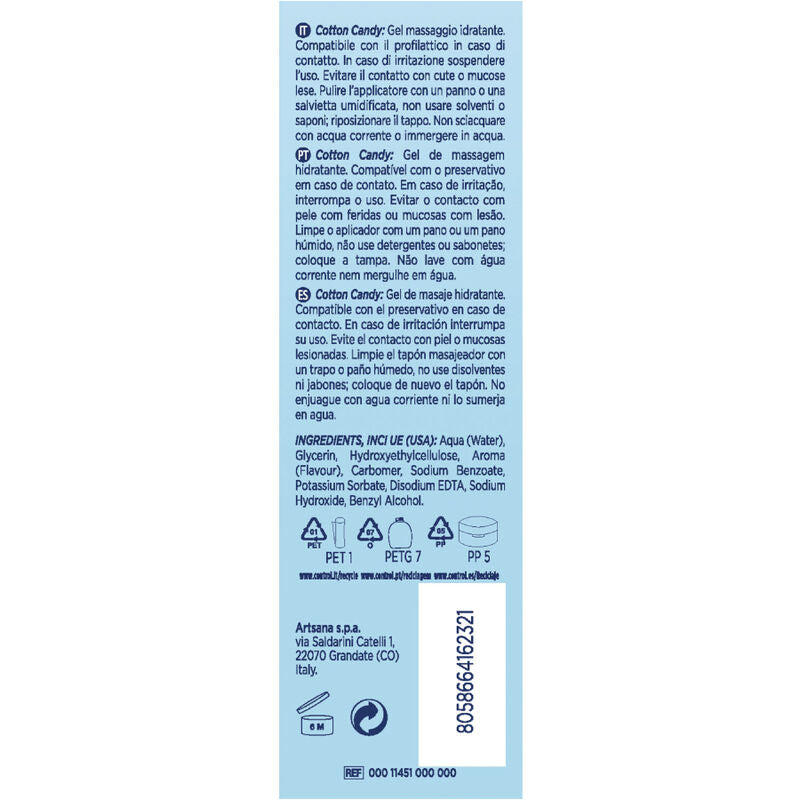 CONTROL - GEL DA MASSAGGIO ZUCCHERO FIOTATO 3 IN 1 200 ML – Oli Aromatizzati – foto 3