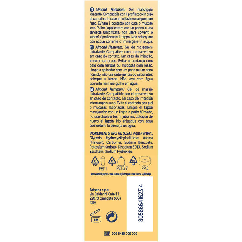 CONTROL - GEL DA MASSAGGIO HAMMAM ALLE MANDORLE 3 IN 1 200 ML – Con sapori deliziosi – foto 3