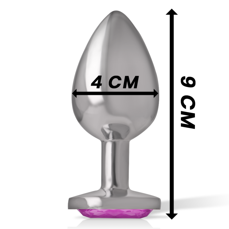 INTENSE - PLUG ANALE IN METALLO ALLUMINIO CON CRISTALLO ROSA MISURA L – Tappi anali – foto 4