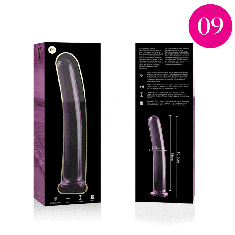 NEBULA SERIES BY IBIZA - MODELLO 9 DILDO IN VETRO BOROSILICATO ROSA 15.5 CM -O- 2.5 CM – Falli senza vibrazioni – foto 4