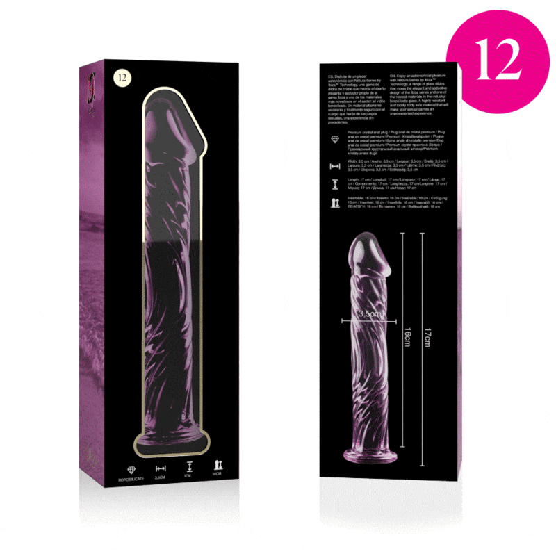 NEBULA SERIES BY IBIZA - MODELLO 12 DILDO IN VETRO BOROSILICATO ROSA 17 CM -O- 3.5 CM – Falli senza vibrazioni – foto 4