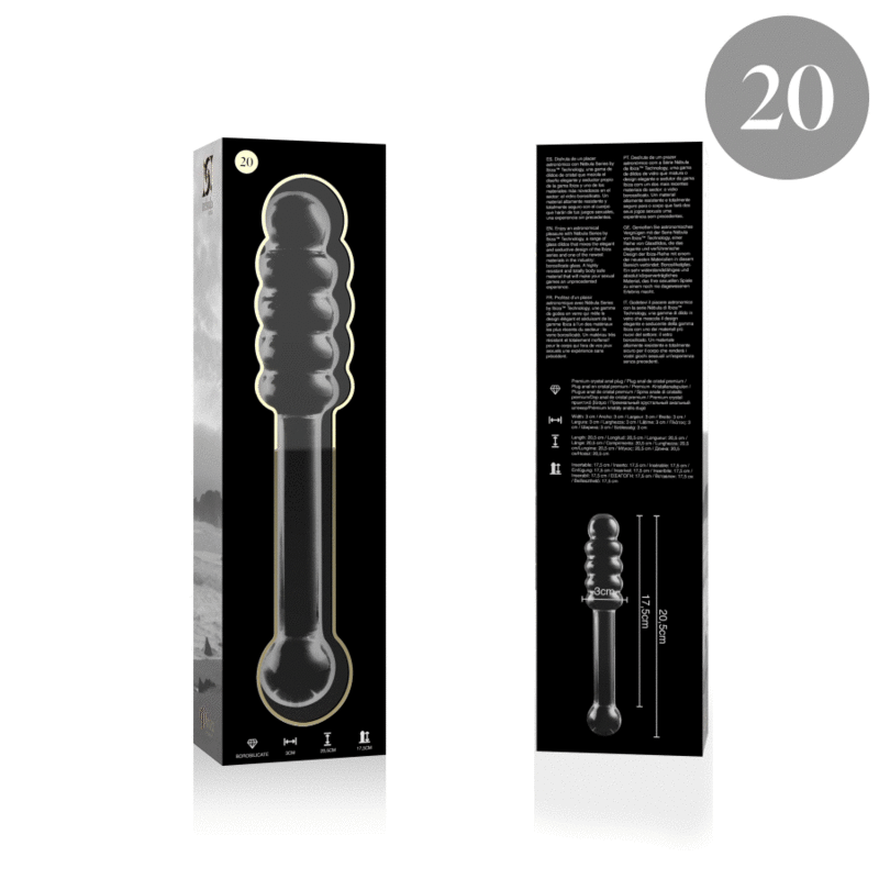 NEBULA SERIES BY IBIZA - MODELLO 20 DILDO IN VETRO BOROSILICATO TRASPARENTE 20.5 CM -O- 3 CM – Falli senza vibrazioni – foto 4