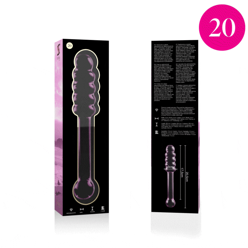 NEBULA SERIES BY IBIZA - MODELLO 20 DILDO IN VETRO BOROSILICATO ROSA 20.5 CM -O- 3 CM – Falli senza vibrazioni – foto 4