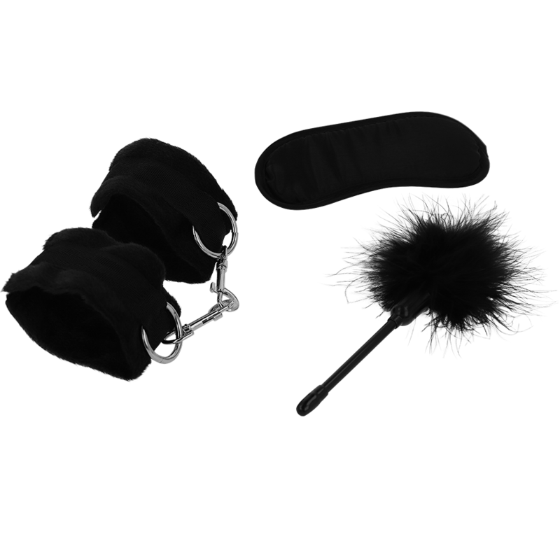 INTENSE - FETISH PLAYSET EROTICO 2 CON MANETTE, MASCHERA CIECA E TICKLER – Set di schiavitù – foto 2