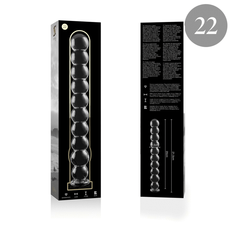 NEBULA SERIES BY IBIZA - MODELLO 22 DILDO IN VETRO BOROSILICATO TRASPARENTE 21.5 CM -O- 2.5 CM – Falli senza vibrazioni – foto 4