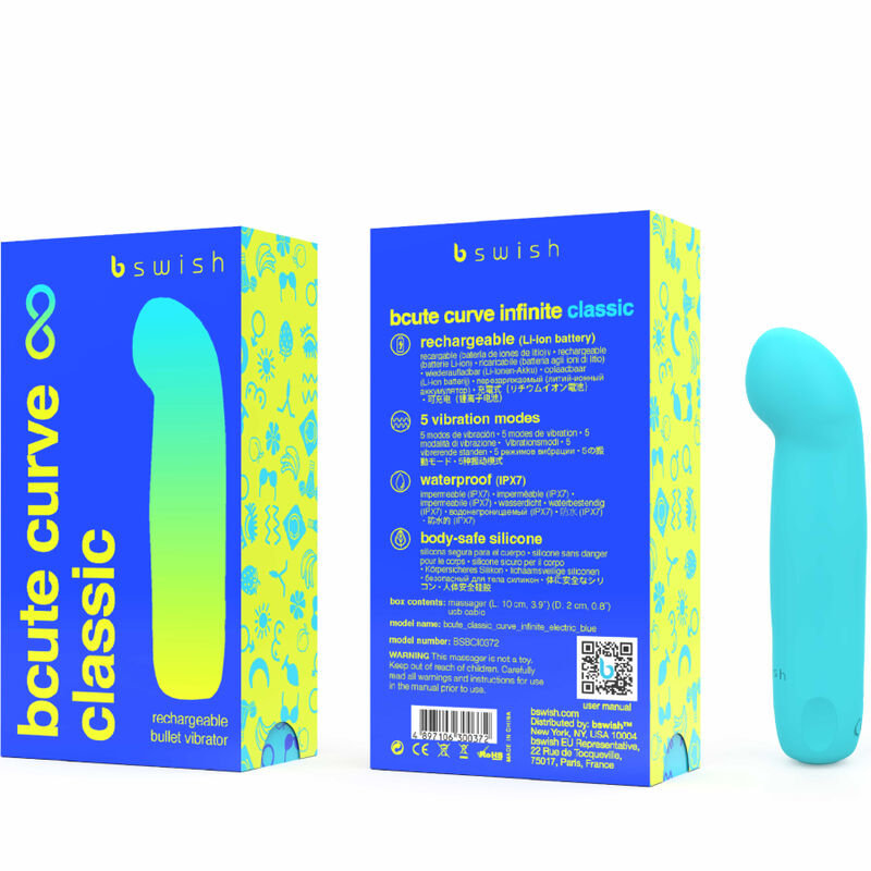 B SWISH - BCUTE CURVE INFINITE CLASSIC VIBRATORE RICARICABILE IN SILICONE BLU – Vibratori a punto G – foto 3