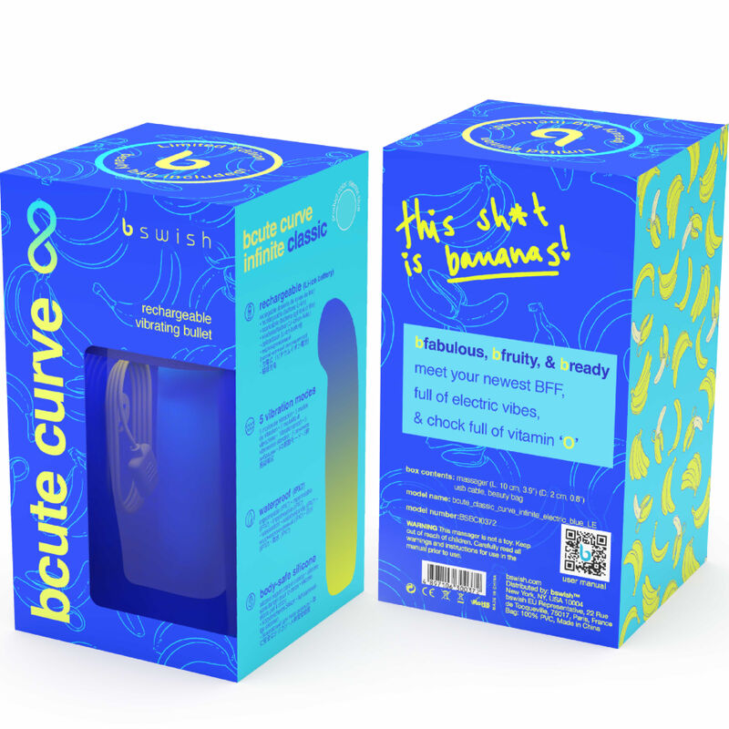 B SWISH - VIBRATORE RICARICABILE IN SILICONE BLU BCUTE CURVE INFINITE CLASSIC EDIZIONE LIMITATA – Vibratori a punto G – foto 5
