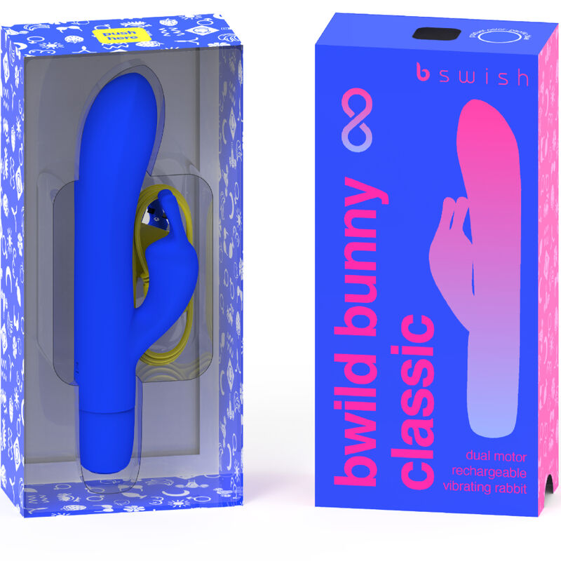 B SWISH - BWILD BUNNY INFINITE CLASSIC VIBRATORE RICARICABILE IN SILICONE BLU – Vibratori di coniglio – foto 2