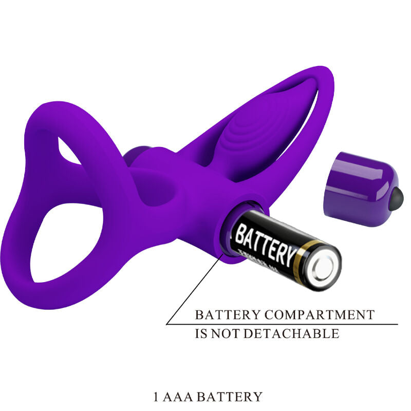PRETTY LOVE - ANELLO VIBRATORE 10 VIBRAZIONI IN SILICONE VIOLETTO – Imbracature a vibrazione – foto 8