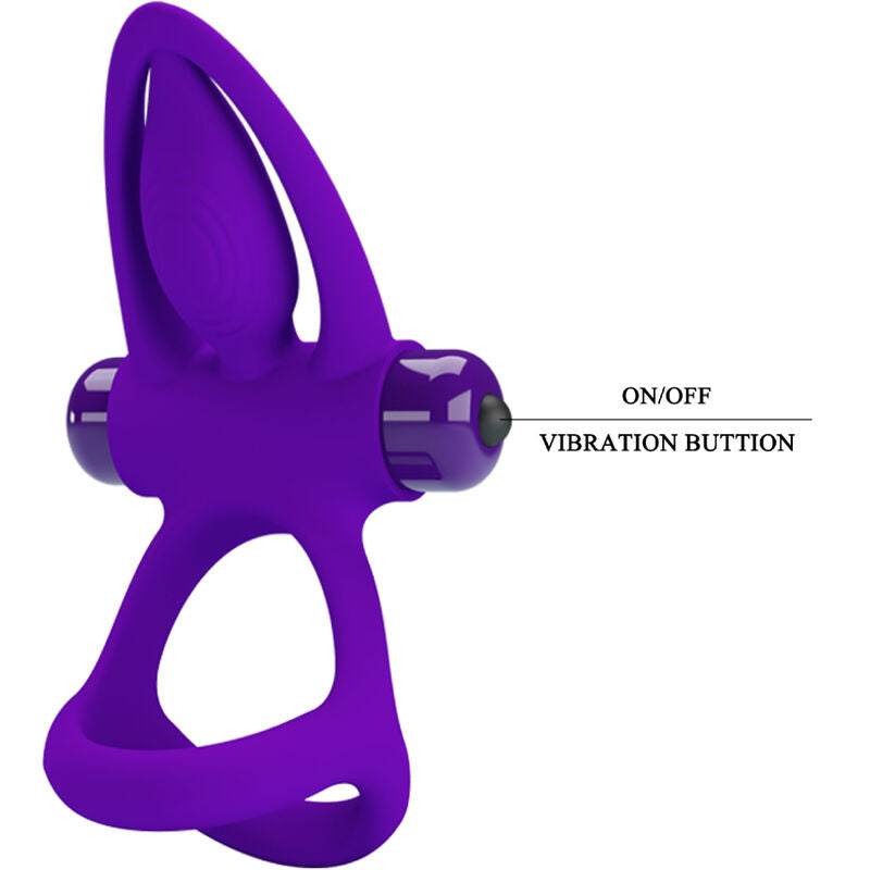 PRETTY LOVE - ANELLO VIBRATORE 10 VIBRAZIONI IN SILICONE VIOLETTO – Imbracature a vibrazione – foto 7