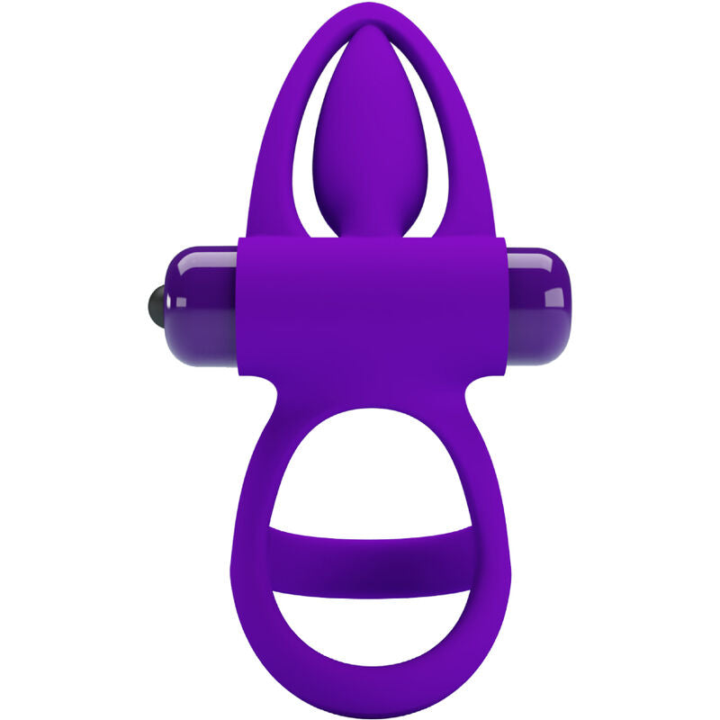 PRETTY LOVE - ANELLO VIBRATORE 10 VIBRAZIONI IN SILICONE VIOLETTO – Imbracature a vibrazione – foto 4