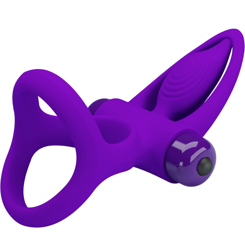 PRETTY LOVE - ANELLO VIBRATORE 10 VIBRAZIONI IN SILICONE VIOLETTO – Imbracature a vibrazione – foto 5