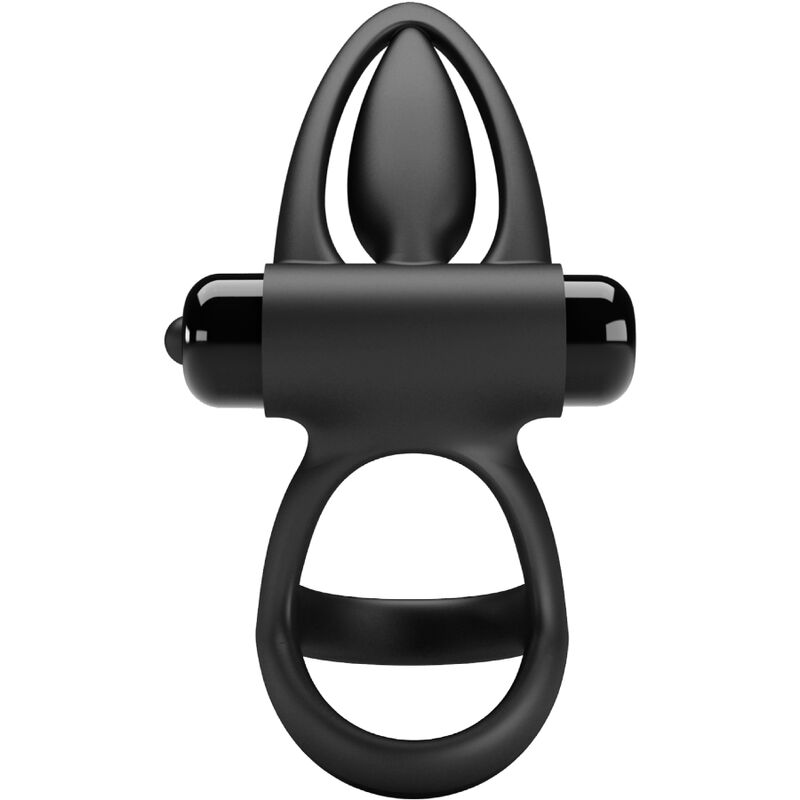 PRETTY LOVE - ANELLO VIBRANTE 10 VIBRAZIONI IN SILICONE NERO – Imbracature a vibrazione – foto 4