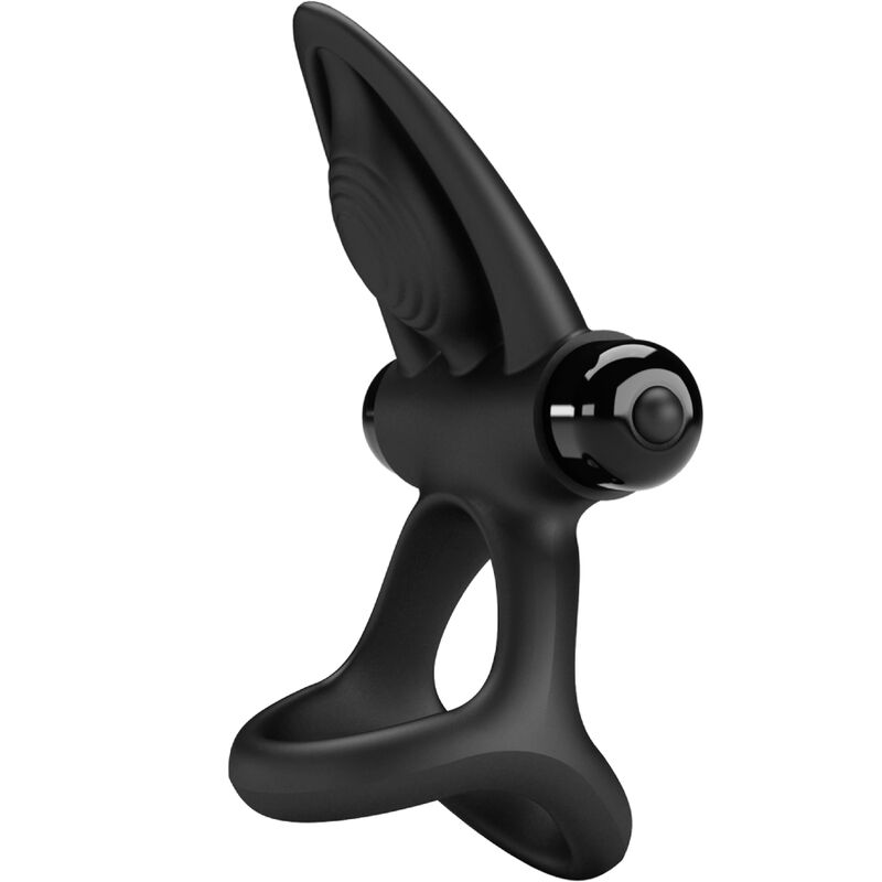 PRETTY LOVE - ANELLO VIBRANTE 10 VIBRAZIONI IN SILICONE NERO – Imbracature a vibrazione – foto 2