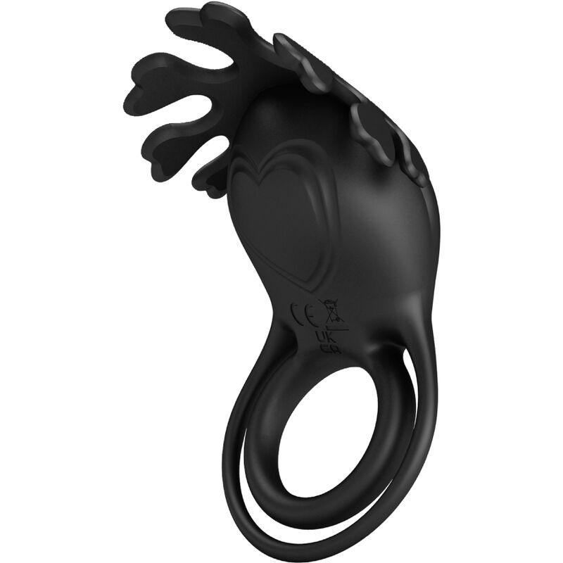 PRETTY LOVE - ANELLO VIBRATORE RUBEN 7 VIBRAZIONI IN SILICONE NERO – Imbracature a vibrazione – foto 2