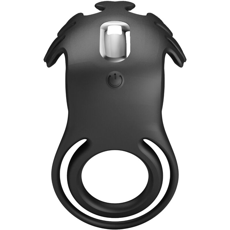 PRETTY LOVE - ANELLO VIBRATORE RUBEN 7 VIBRAZIONI IN SILICONE NERO – Imbracature a vibrazione – foto 4