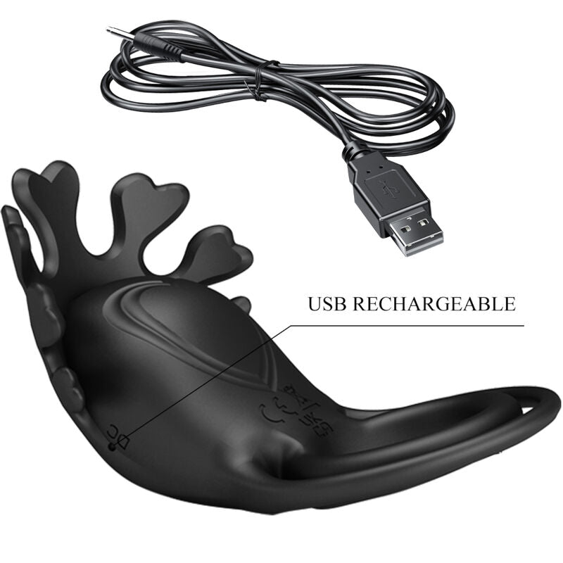 PRETTY LOVE - ANELLO VIBRATORE RUBEN 7 VIBRAZIONI IN SILICONE NERO – Imbracature a vibrazione – foto 8