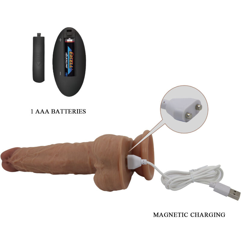 PRETTY LOVE - DILDO IN SILICONE JONATHAN 3 VIBRAZIONI + 3 MISURE DI INSERIMENTO TELECOMANDO 21 CM – Telecomando – foto 5