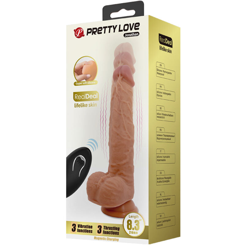 PRETTY LOVE - DILDO IN SILICONE JONATHAN 3 VIBRAZIONI + 3 MISURE DI INSERIMENTO TELECOMANDO 21 CM – Telecomando – foto 7