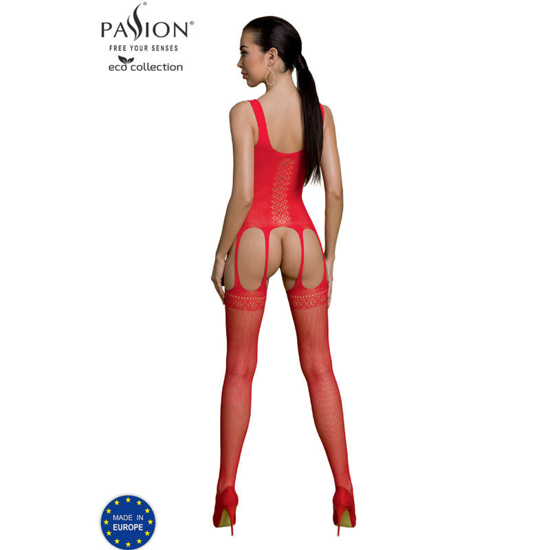 PASSION - COLLEZIONE ECO BODYSTOCKING ECO BS007 ROSSO – Bodystocking – foto 2