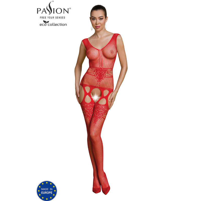 PASSION - COLLEZIONE ECO BODYSTOCKING ECO BS014 ROSSO – Bodystocking